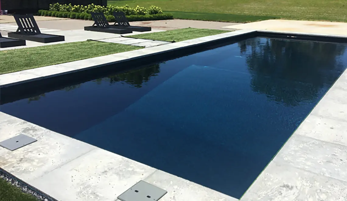 Leisure Pools The Grand rectangular fiberglass pool deep end stunning finish by Leisure Pools Savannah